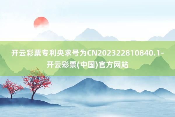 开云彩票专利央求号为CN202322810840.1-开云彩票(中国)官方网站