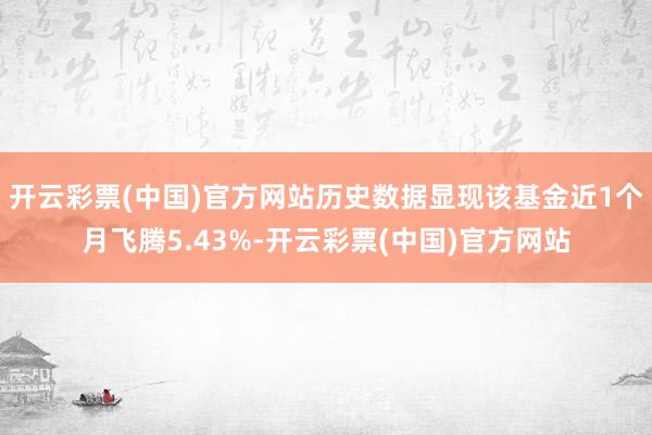 开云彩票(中国)官方网站历史数据显现该基金近1个月飞腾5.43%-开云彩票(中国)官方网站