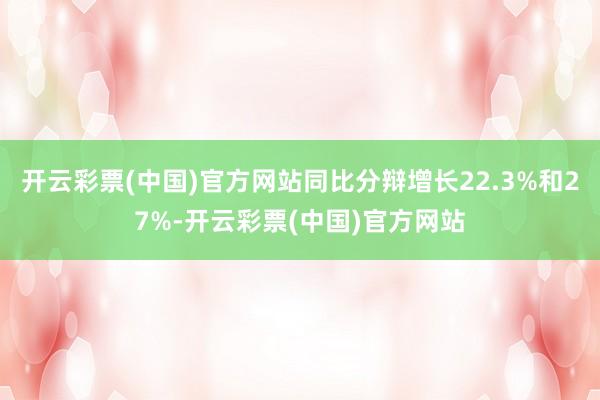 开云彩票(中国)官方网站同比分辩增长22.3%和27%-开云彩票(中国)官方网站