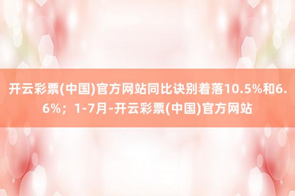 开云彩票(中国)官方网站同比诀别着落10.5%和6.6%；1-7月-开云彩票(中国)官方网站