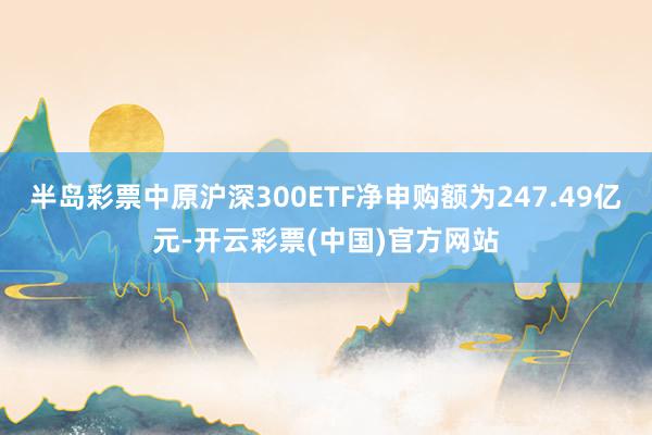 半岛彩票中原沪深300ETF净申购额为247.49亿元-开云彩票(中国)官方网站